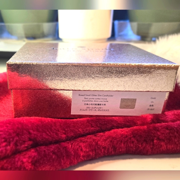 Kate Spade Gold Glitter Slim Cardholder with Box - Picture 5 of 8